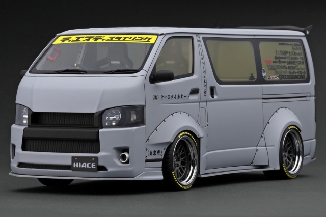 予約 イグニッションモデル1/18 T・S・D WORKS ハイエース (マットグレイ) ルーフラック付属｜ミニカーショップ　ディーズ・サーキット