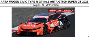 予約 スパーク1/43 スーパーGT 2025 ARTA 無限 シビック タイプR